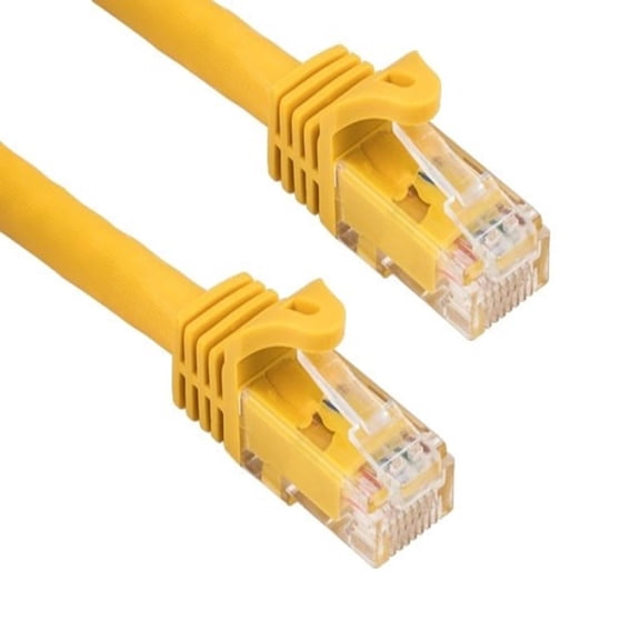 SANOXY 50ft Cat6a UTP Ethernet Patch Cable Snagless, 24AWG Bare Copper, Yellow