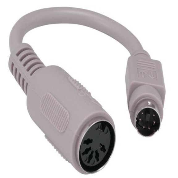 SANOXY Cables and Adapters; 6" DIN5 Female to Mini-DIN6 Male AT to PS/2 Keyboard Adapter Cable