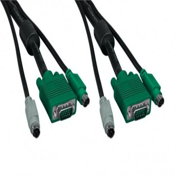 SANOXY Cables and Adapters; 6ft 3 in 1 KVM Cable, Super VGA M/M + PS/2 Keyboard & Mouse, with Ferrite, Black