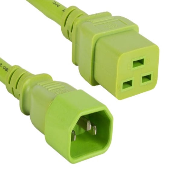 SANOXY Cables and Adapters; 8ft IEC-60320 C14 to C19 Extension Power Cord 14AWG 15A/250V SJT, Green