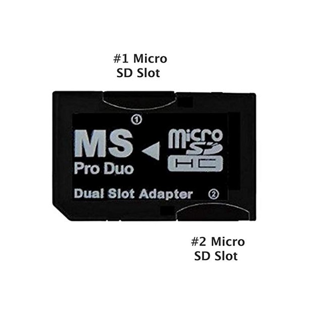 SANOXY Dual Slot MicroSD to MS PRO DUO Adapter for Sony PSP, Converts