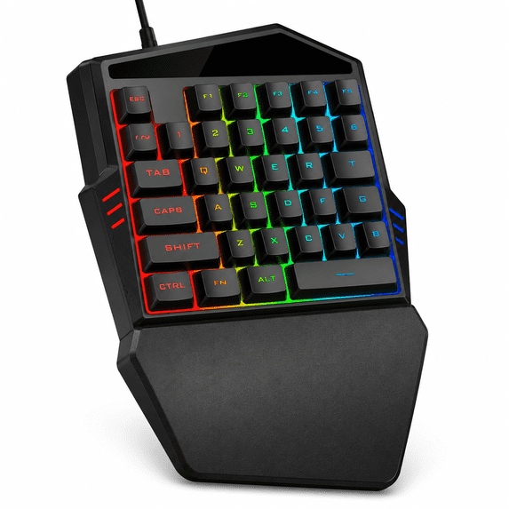 SANOXY One-Hand Gaming Keyboard LED Backlit 35-Key Wired Black