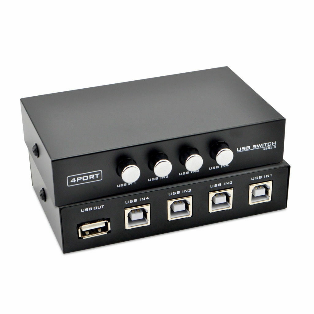 SANOXY RJ45 Network 1 Input 4 Output USB Manual Sharing Switch