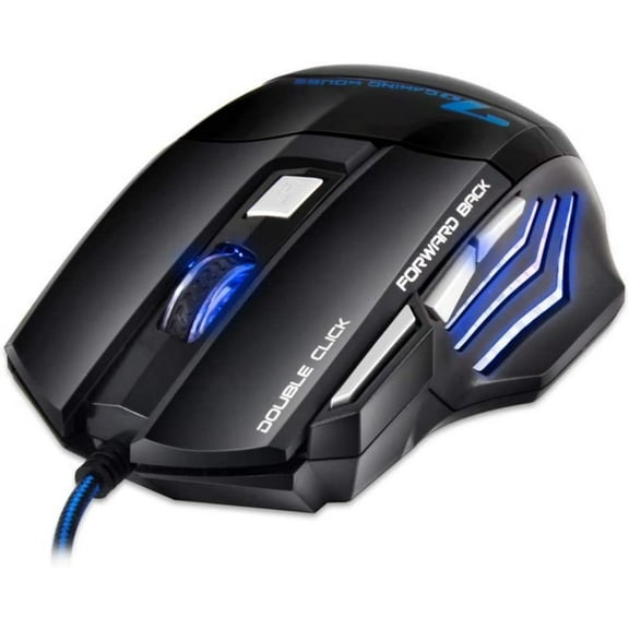 SANOXY USB Wired 7 keys 2400DPI Optical Gaming Mouse 7 LED Breathing Light for PC