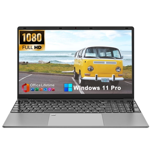 SANPTENT 15.6 Inch Laptop, Intel 5205U Processor, 12GB RAM 256GB SSD, Backlit Keyboard, Fingerprint Reader, HDMI, WiFi, FHD IPS Display