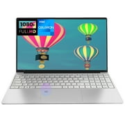 15.6" Laptop Intel Celeron N5095, 16GB RAM, 512GB SSD, Windows 11 Pro Work Computer, Fingerprint Reader, Backlit Keyboard, Silver