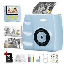 SANPTENT Portable Digital Camera Instant Print, Kids Cameras for Boys & Girls Age 3-12 Christmas Birthday Gifts, Blue