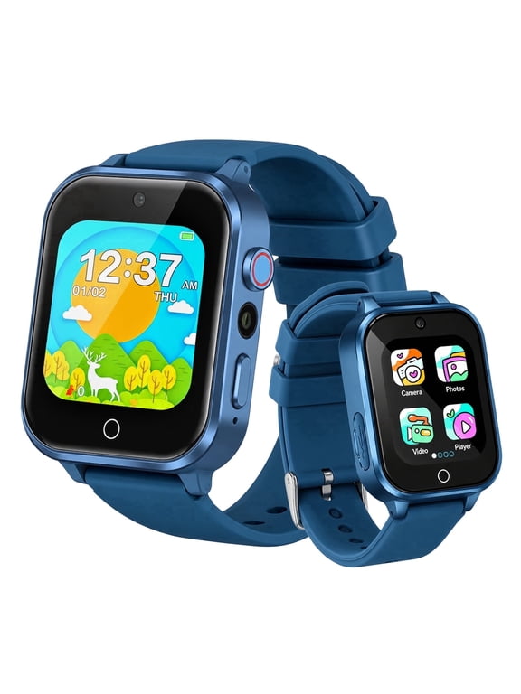 Kids Smart Watch with 39 Games Alarm Clock, Touchscreen, Camera Music Player & Display Video & Audio Recording, Birthday Gifts for Age 3-12 Boys Girls (Blue)