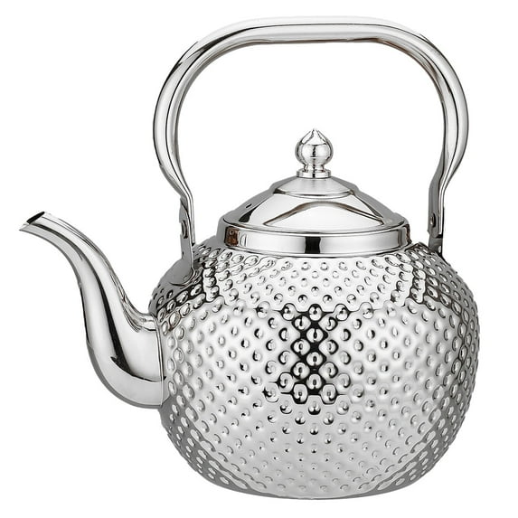 SANQIAHOME 2000ml teapot with Infuser stainless steel Water Boilers lifting handle Tea Maker Water Kettle for Induction/Gas silver