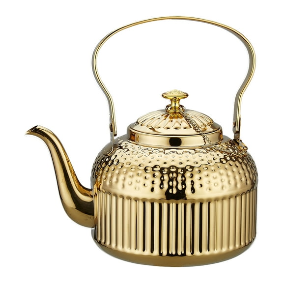 SANQIAHOME Antique 1.5L (50Oz) Stainless Steel Teapot with Infuser Gold