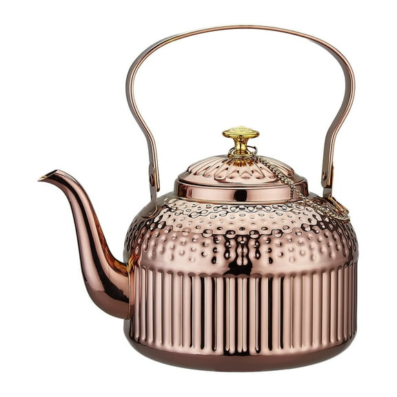 SANQIAHOME Antique 1.5L (50Oz) Stainless Steel Teapot with Infuser copper