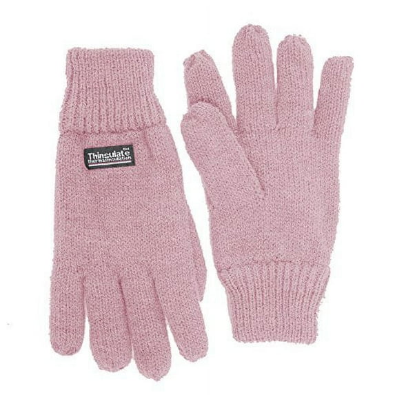 SANREMO Womens Warm Knitted Fleece Lined Winter Gloves (Mauve)
