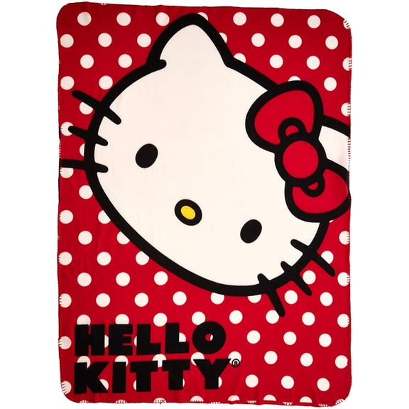 SANRIO Hello Kitty, "Polka Dot Kitty" Fleece Throw Blanket, 45" x 60"