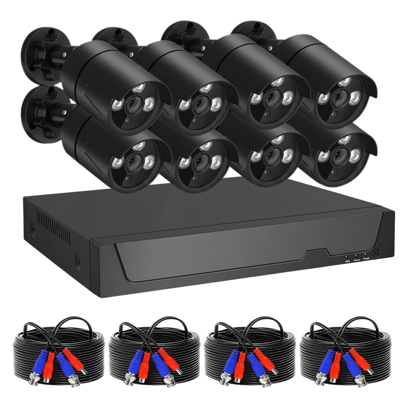 SANSCO Wired Security Camera System Outdoor Waterproof, 8CH 4MP Lite AHD DVR, 8 x 4MP Wired CCTV Camera, Indoor/Outdoor Video Surveillance DVR Kit with Human Detection, Night Vision