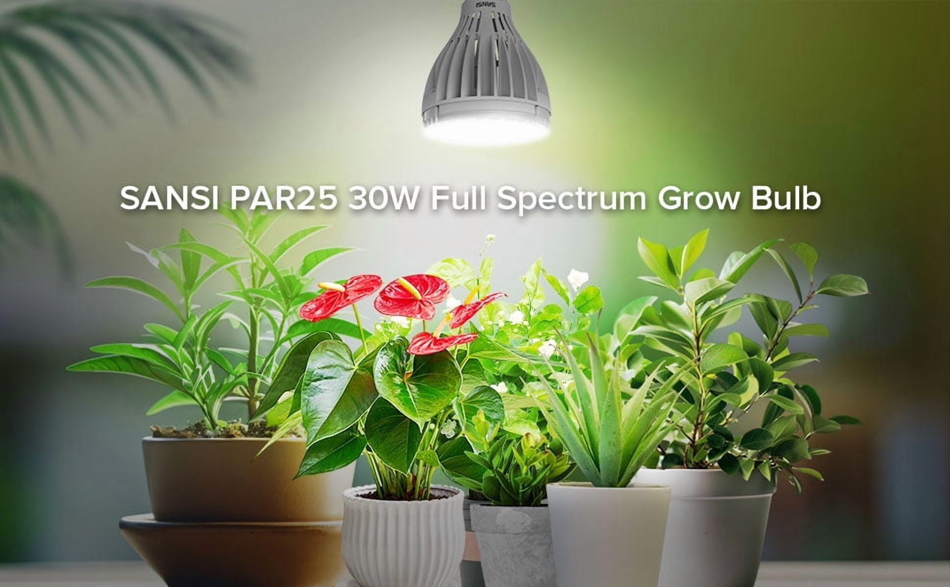 SANSI 30W LED Plant Grow Bulb, RAR25 Full Spectrum Grow Light, 4000K Daylight for Indoor Plants