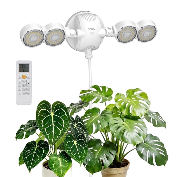 SANSI 30W Dual-Head Full Spectrum Wall Mounted Grow Light with Remote, 4000K Natural Light