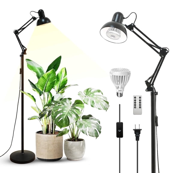 SANSI 32W Full Spectrum Dimmable Floor Standing Grow Light with PAR25 Bulb Remote Control