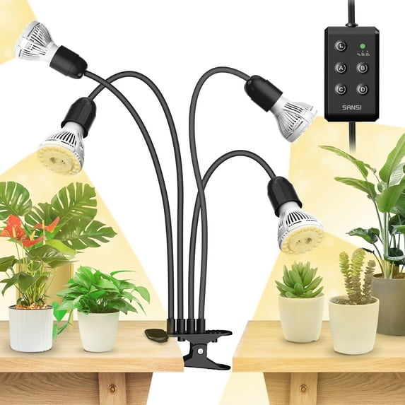 SANSI 40W Full Spectrum LED Grow Light Bulb for Indoor Plants with Timer