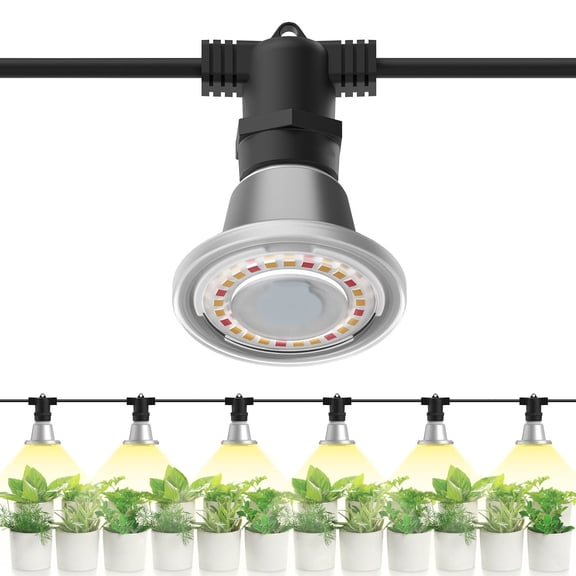 SANSI 72W Hanging Grow Light String, 6 LED Grow Light Bulbs, IP65 Waterproof Plant Grow Lamp