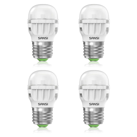 SANSI LED A11 Refrigerator Light Bulb, 4 Watts(45 Watts Equi), Daylight 5000K, E26 Base, 4-Pack
