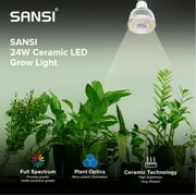 SANSI LED Grow Light Bulb 24W, A21 Full Spectrum Grow Bulb for Indoor Plants, Ceramic Tech Grow Lamp with Optical Lens for High PPFD, Seed Starting, Growing, Blooming and Fruiting