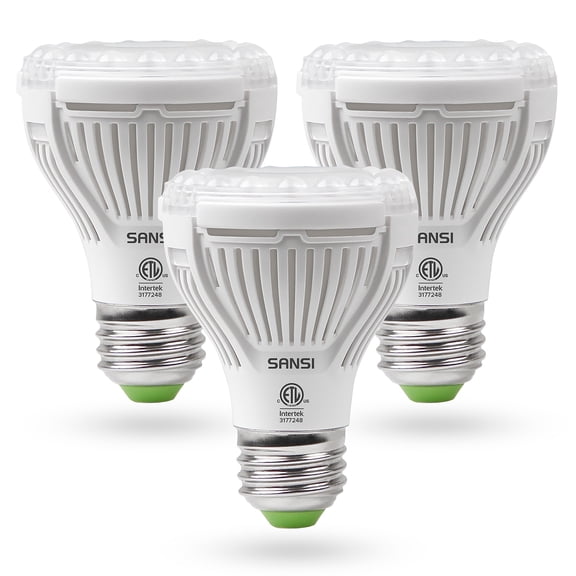 SANSI 10W=150W PAR20 LED Grow Light Bulb, Full Spectrum Plant Light Lamp, E26 Base, 3 Pack