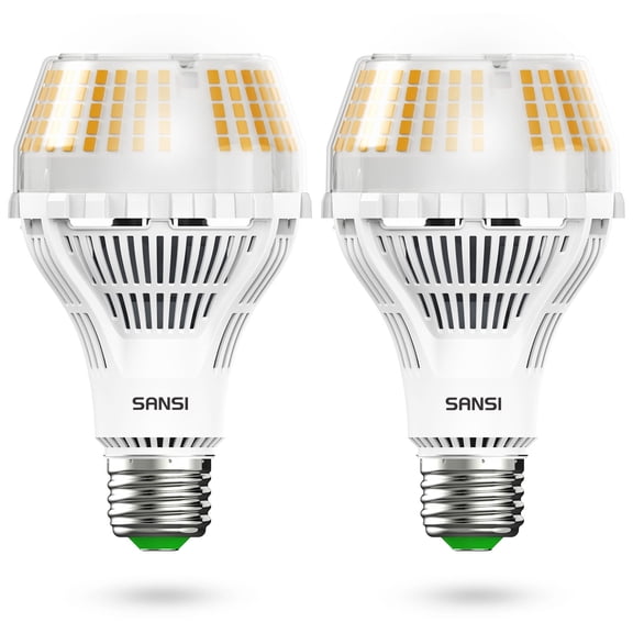 SANSI Upgrade A21 Light Bulbs,Dimmable LED Light Bulbs 250 Watt Equivalent 2 Pack, 27W 3000K Soft Warm White 4000 Lumens E26 Bright LED Lights,22-Year Lifetime,Power Energy Saving for Home Office