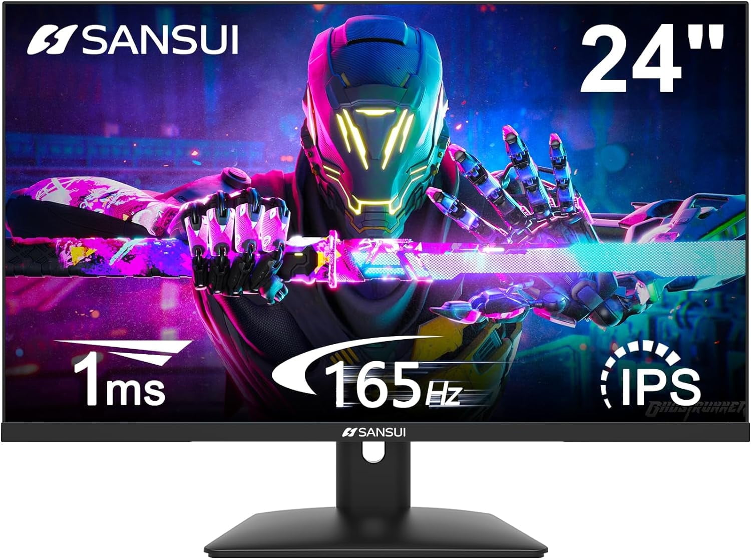 What Is The Best 24 Inch Gaming Monitor SANSUI Gaming Monitor 24 Inch 180Hz, 110% sRGB, 1ms Response (S24X5GF