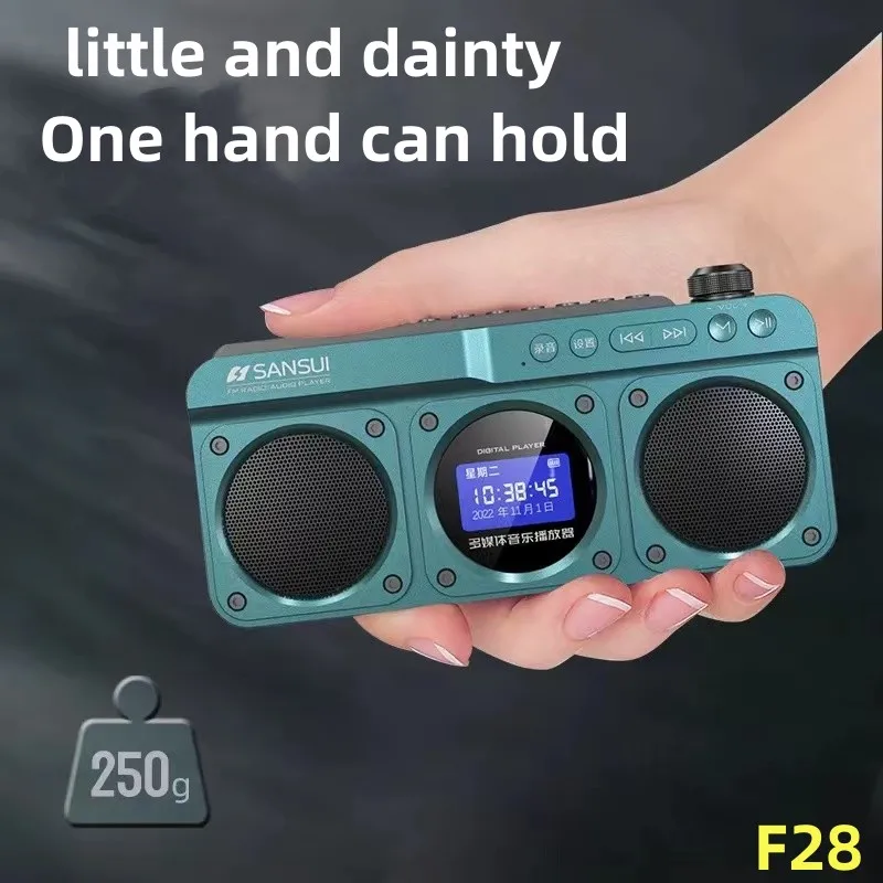 SANSUI F28 Mini Elderly FM Radio Outdoor Wireless Bluetooth