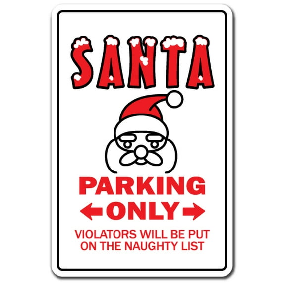 SANTA Aluminum Sign secret white elephant office party exchange xmas claus | Indoor/Outdoor | 14" Tall