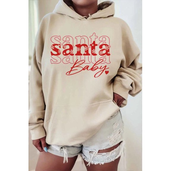 SANTA BABY CHRISTMAS GRAPHIC HOODIE