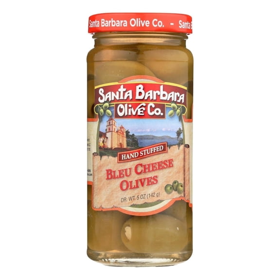 SANTA BARBARA Stuffed Olives with Bleu Cheese, 5 OZ, Case of 6