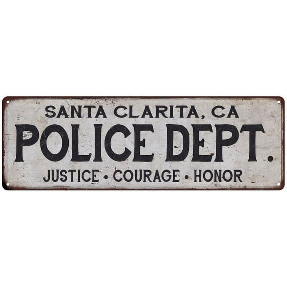 SANTA CLARITA, CA POLICE DEPT. Home Decor Metal Sign Gift 8x24 108240012123