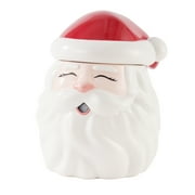 Holiday Time Ceramics Santa Cookie Jar, Ceramic Cookie Jar for Kitchen Counter, Great for Cookies, Treats & Holiday Décor