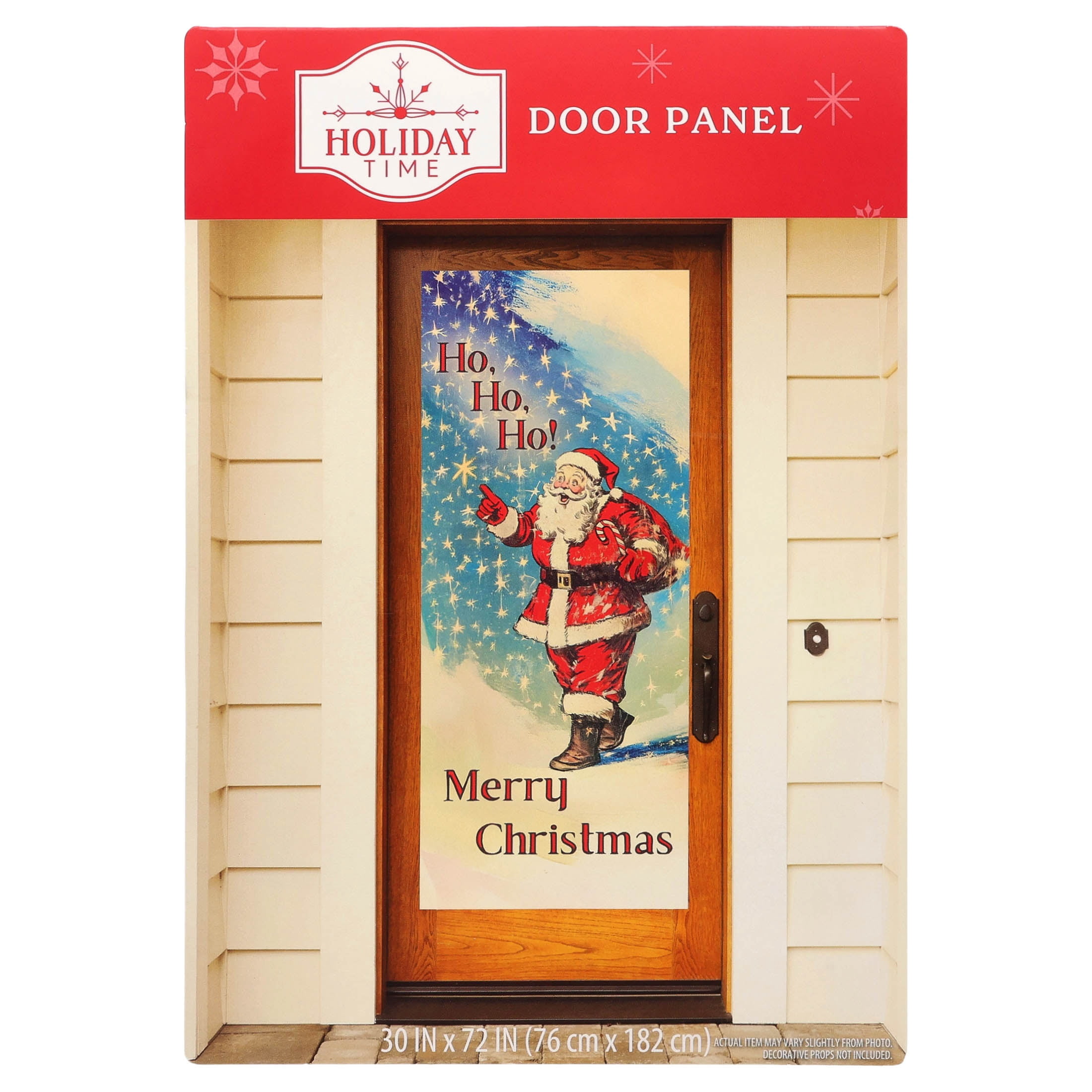 Retro Santa Decorative Christmas Door Panel, Multicolor, 30" x 6', by Holiday Time
