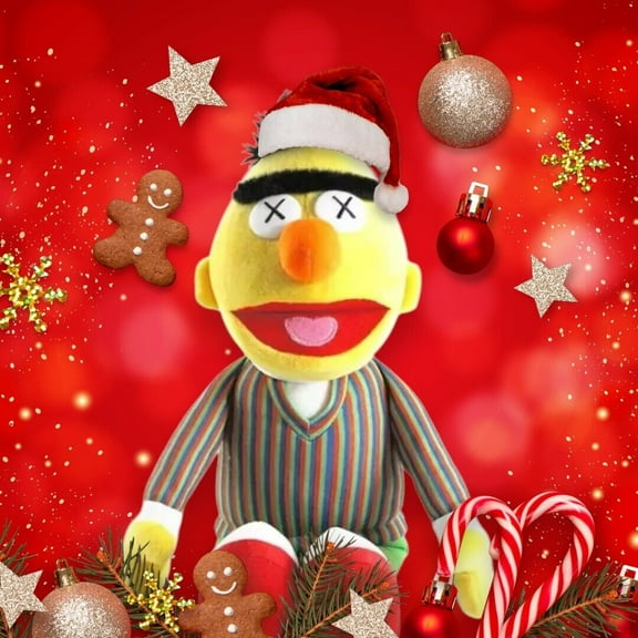 SANTA HAT Sesame Street BERT 11" plush stuffed animal HOLIDAY CHRISTMAS GIFT NEW