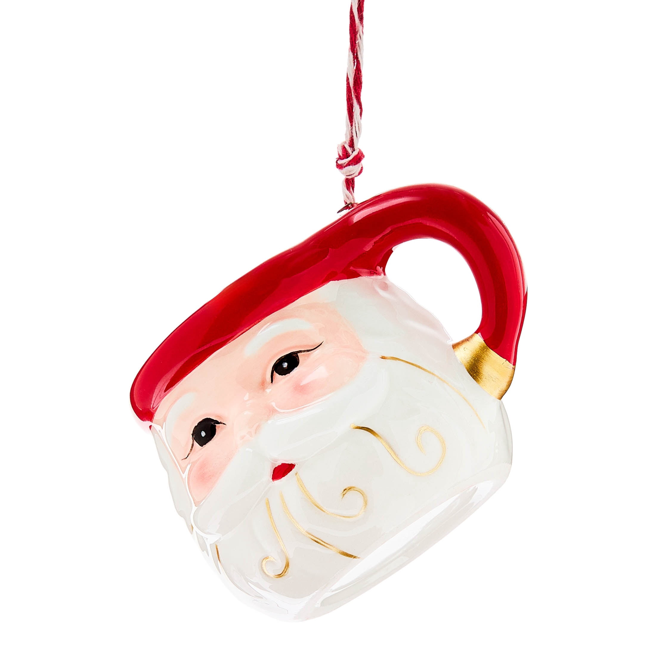 Multicolor Santa Mug Christmas Ornament, 2.5", by Holiday Time