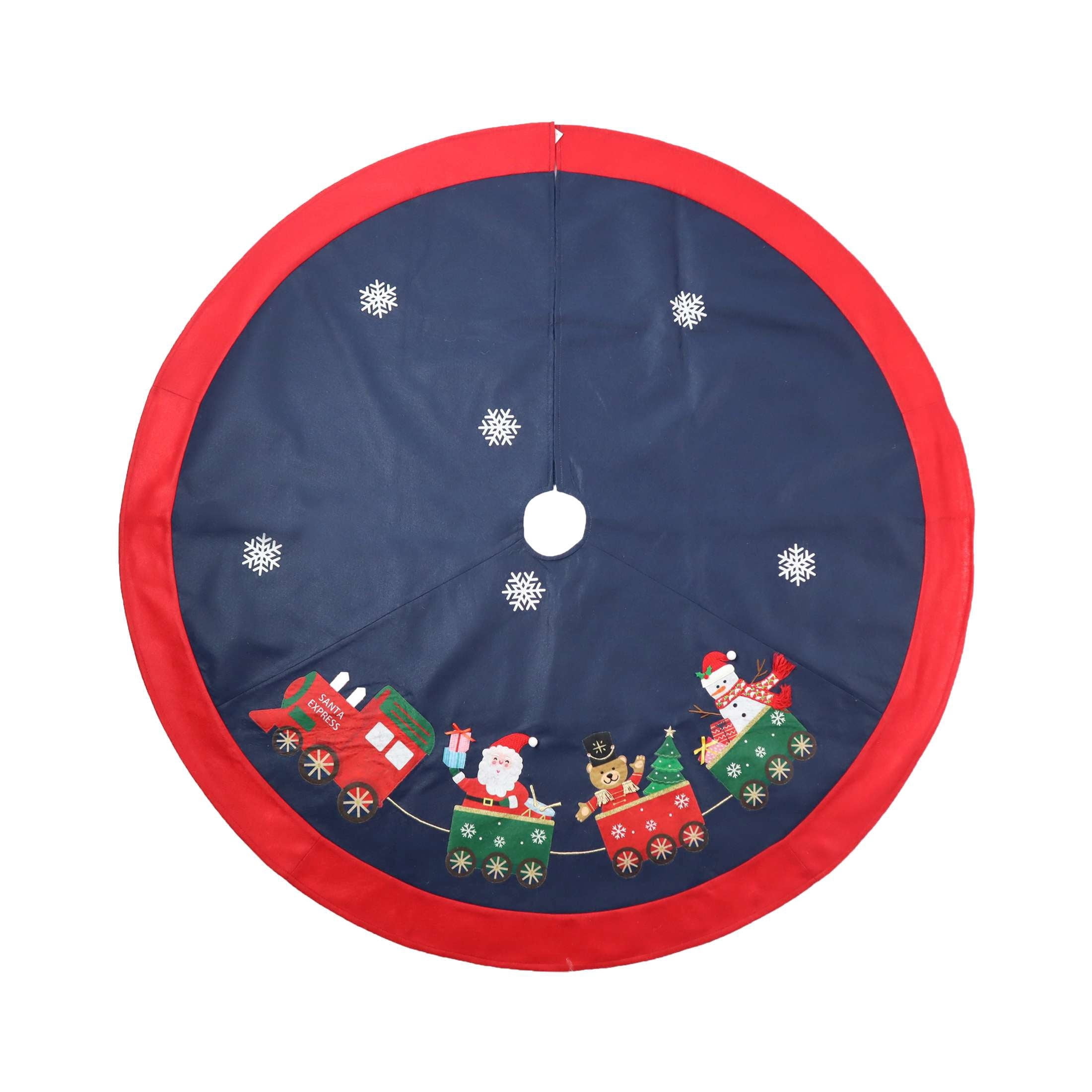 Santa, Bear, and Snowman Felt Christmas Tree Skirt, Multicolor, 48", by Holiday Time