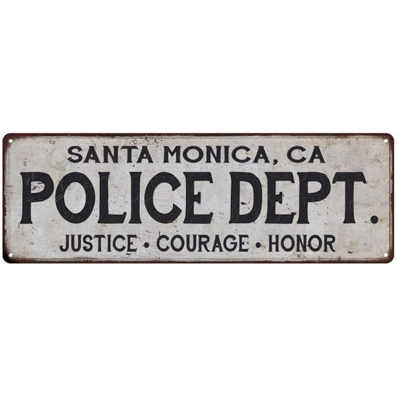 SANTA MONICA, CA POLICE DEPT. Home Decor Metal Sign Gift 6x18 106180012327