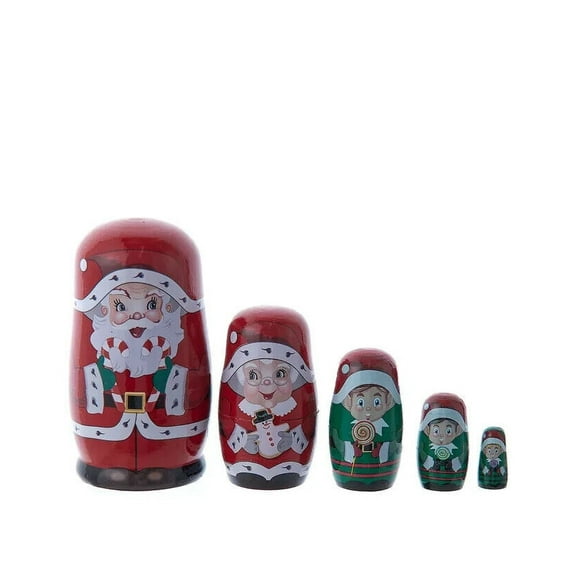 SANTA & MRS. CLAUS NESTING DOLL Christmas Decoration 5-Piece Set, by Kurt Adler