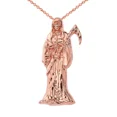 thumbnail image 1 of SANTA MUERTE GRIM REAPER PENDANT NECKLACE IN ROSE GOLD, 1 of 1