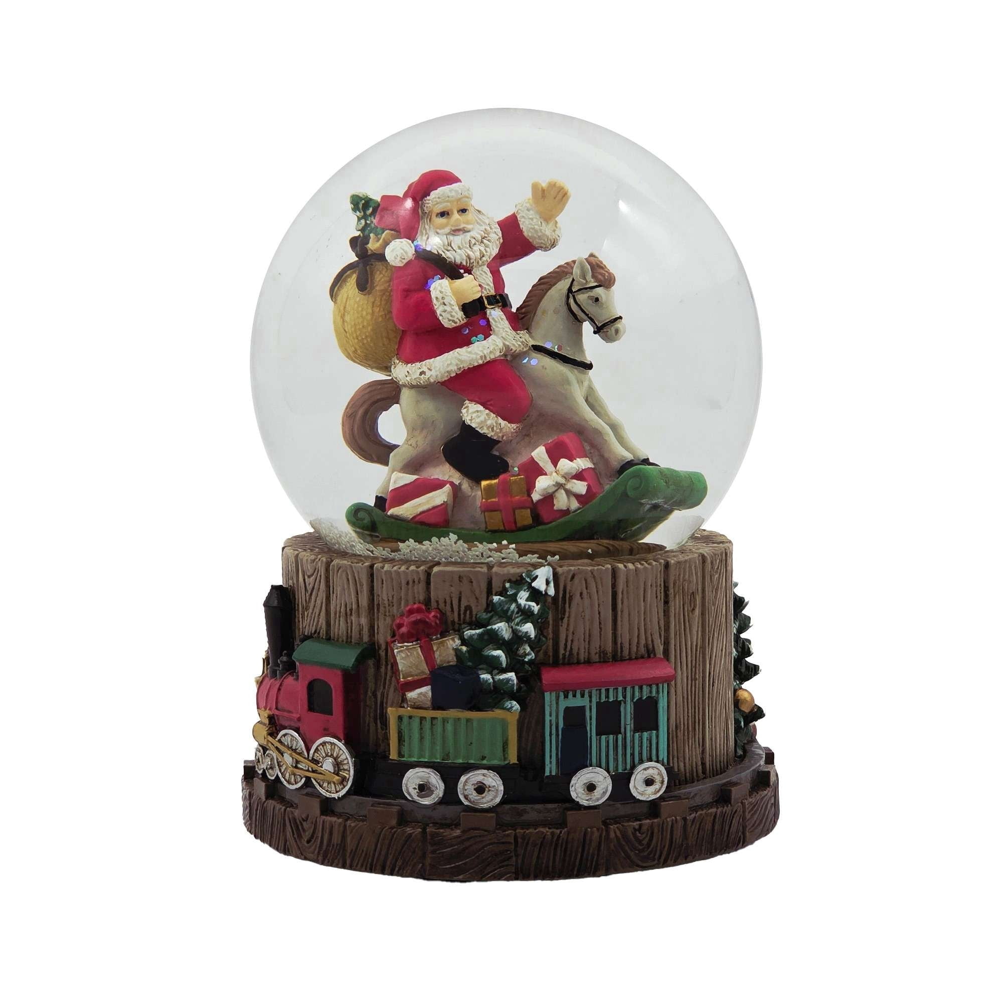 Santa on Rocking Horse Musical Christmas Snow Globe, Multicolor, 5.7", by Holiday Time