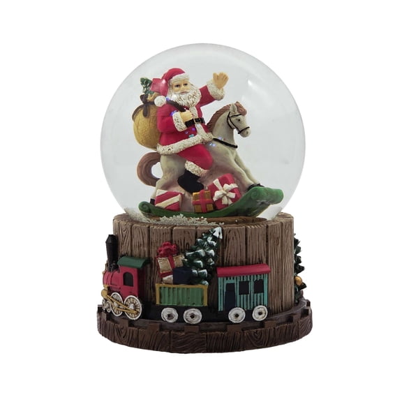 Santa on Rocking Horse Musical Christmas Snow Globe, Multicolor, 5.7", by Holiday Time