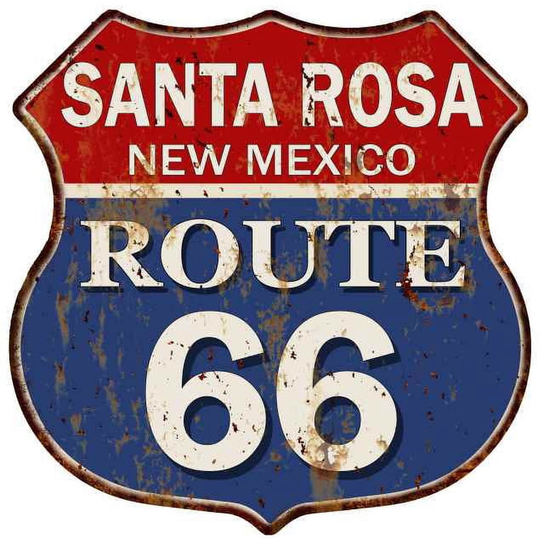 SANTA ROSA, NEW MEXICO Route 66 Shield Metal Sign Man Cave Garage