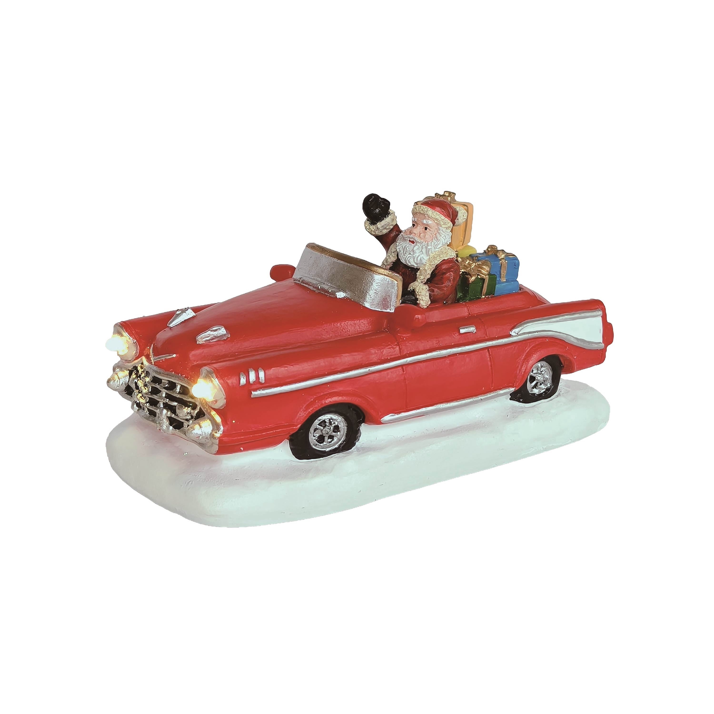 Light-Up Santa's Joyride Christmas Village Decorative Figurine, Multicolor, 2.8", by Holiday Time
