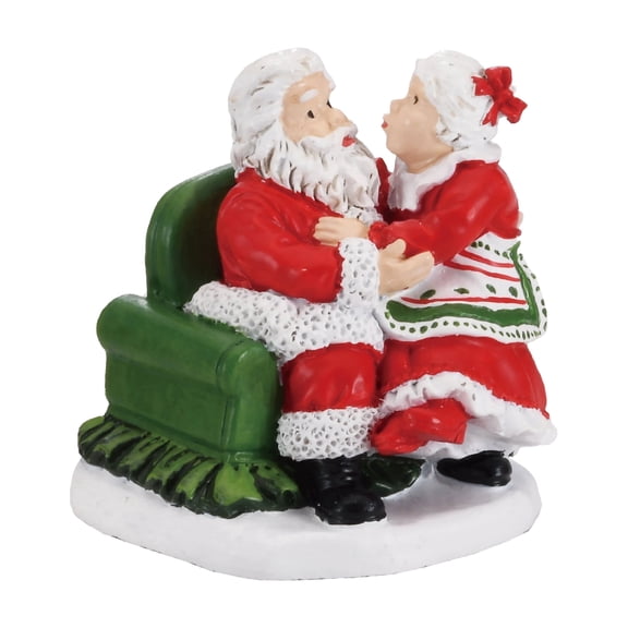 Santa's Smooch Christmas Village Decorative Figurine, Multicolor, 3", by Holiday Time