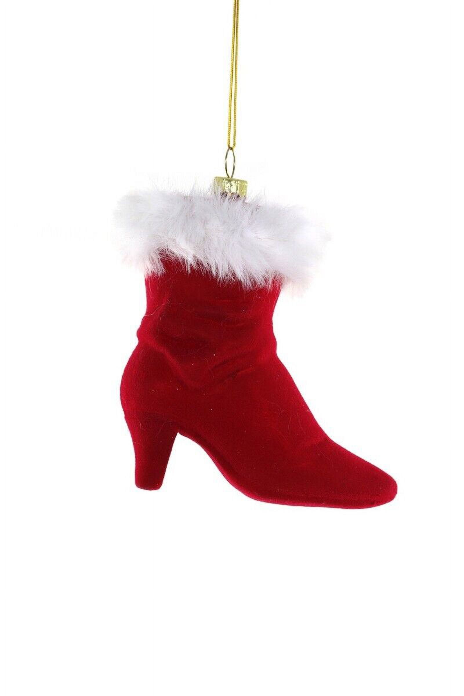 SANTA STILETTO HIGH HEEL Glass Christmas Ornament by Cody Foster