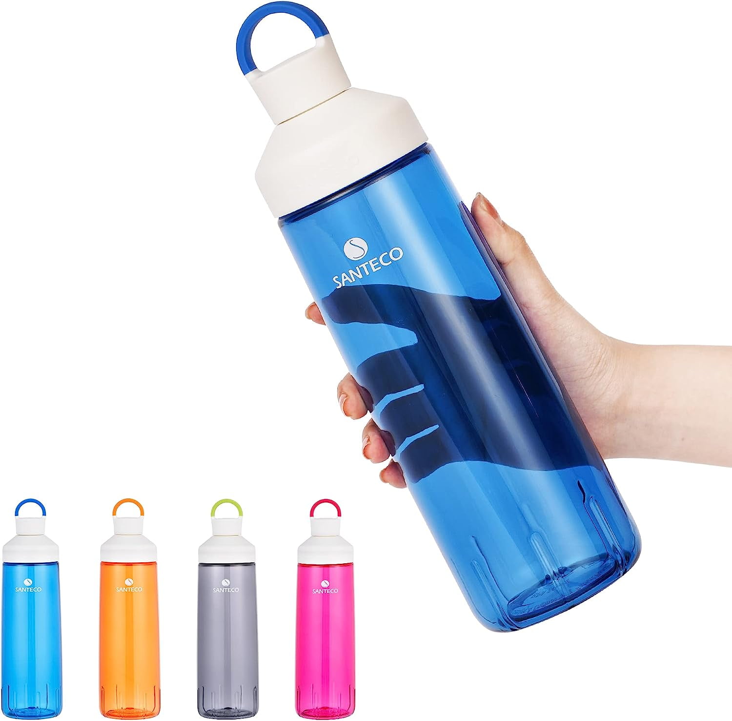 SANTECO Water Bottles, 32 oz Reusable Wide Mouth Sports Bottle, Easy to  Clean BPA Free Tritan, Double Wall Insulated Light Weight Bottles with  Handle for Daily Fitness, Gym, Running, Hiking 