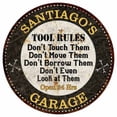 thumbnail image 1 of SANTIAGO'S Garage Rules 12" Round Metal Sign Garage Bar Wall Décor 200120013482, 1 of 1