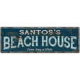 thumbnail image 1 of SANTOS'S Beach House Blue Rustic Cabin Home Decor 8x24 Metal 108240026279, 1 of 1